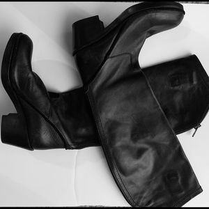 Black Leather knee high boots size 38